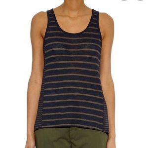 Vince Striped Linen Tank Top